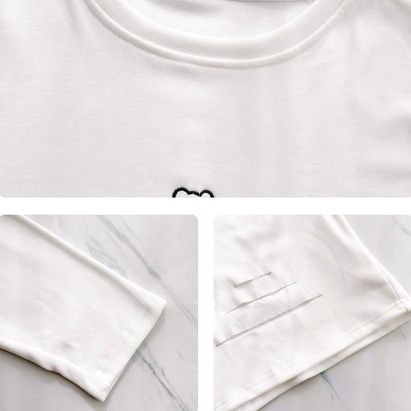 着心地抜群 切り替え 一目惚れ プリント Tシャツ カットソー<U-3662>