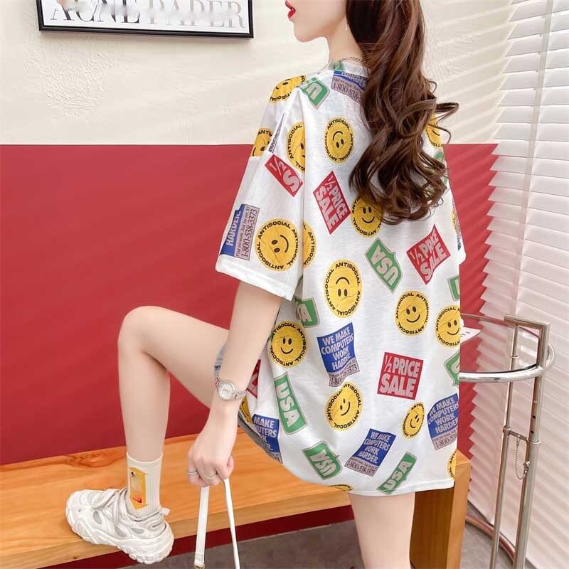 カジュアル お洒落 ラウンドネック Tシャツ カットソー トップス<isf-3177>