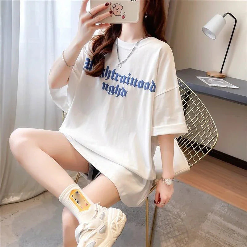 スタイリッシュ 3色選択可 一目惚れ アルファベット Tシャツ カットソー<U-3060>