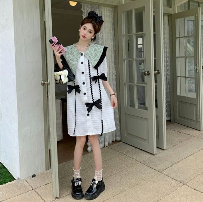 新商品 スウィート 美人度アップ上質 切り替え ワンピース<U-8363>