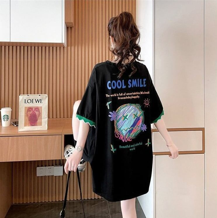 【半額!期間限定!!】デザインセンスニッチなミドル丈半袖Tシャツ新スタイル<U-3007>