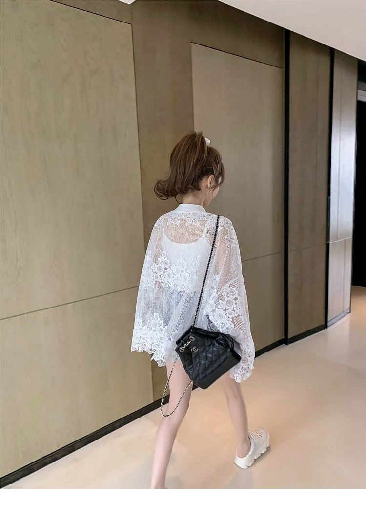 売り切れ必至 UVカット夏 スウィート 長袖 薄手 透け感 日焼け止め ゆったり シャツ<U-4990>