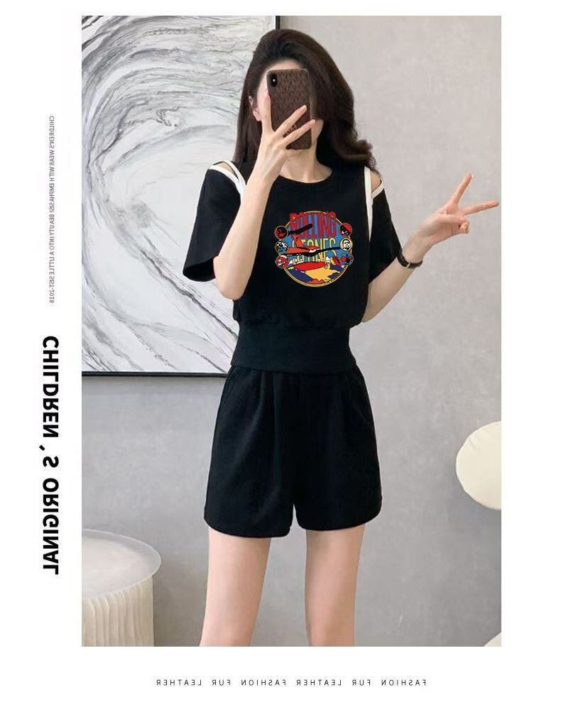 大人可愛い カジュアル 夏に嬉しい機能付き 半袖Tシャツⅹパンツセット全4色<U-11194>