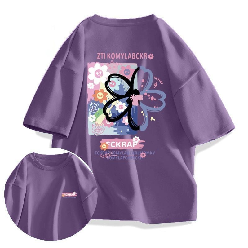 今季マストバイ ルーズ カジュアル プリント全6色 半袖Tシャツ<U-8850>