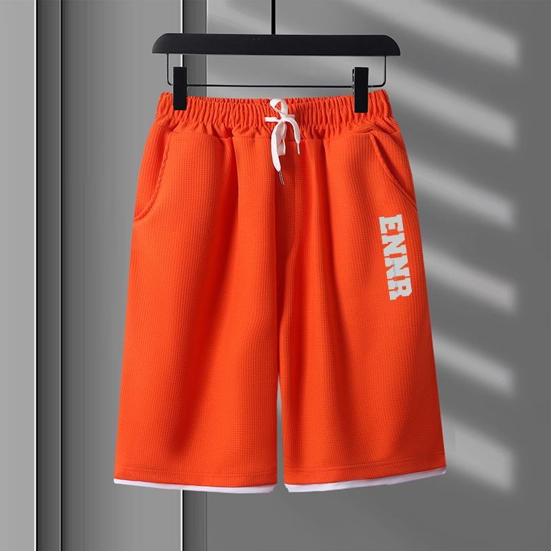 男女兼用 プリント 配色 Tシャツ & ショーツ セットアップ U-80090
