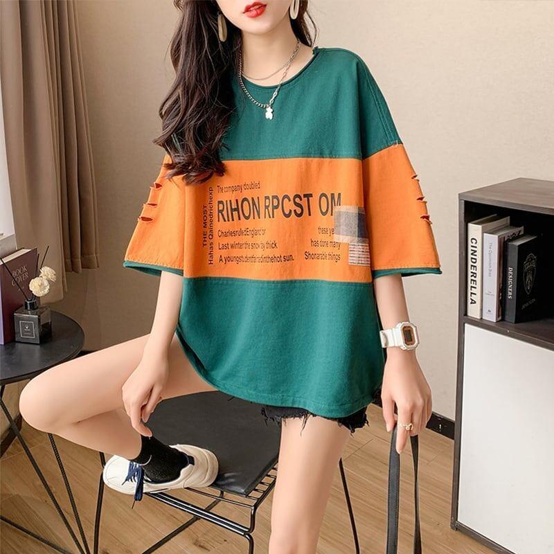 オシャレ度満点 3色選択可 美感いっぱい Tシャツ カットソー<U-3042>