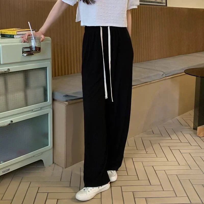 オシャレ度満点 一目惚れ 無地 ハイウエスト パンツ ボトムス<isf-2976>