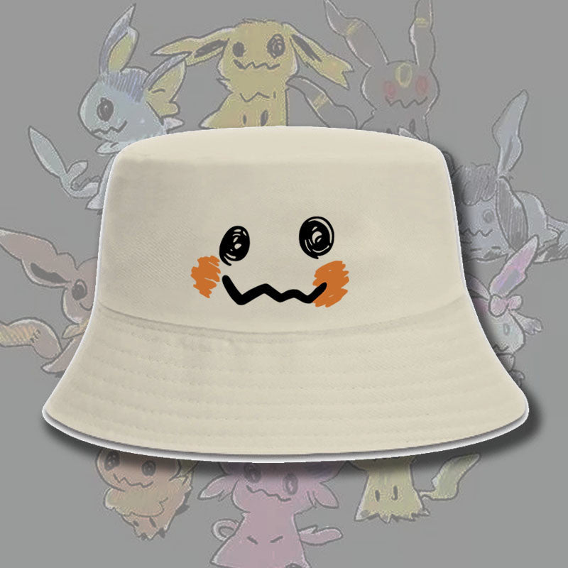 可愛い 顔プリント バケットハット U-13140