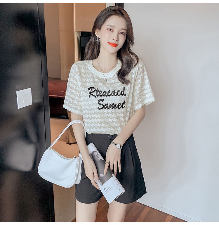 【半額!期間限定!!】大活躍 シフォン 定番シンプル 刺繍 全3色 Tシャツ カットソー <U-8601>