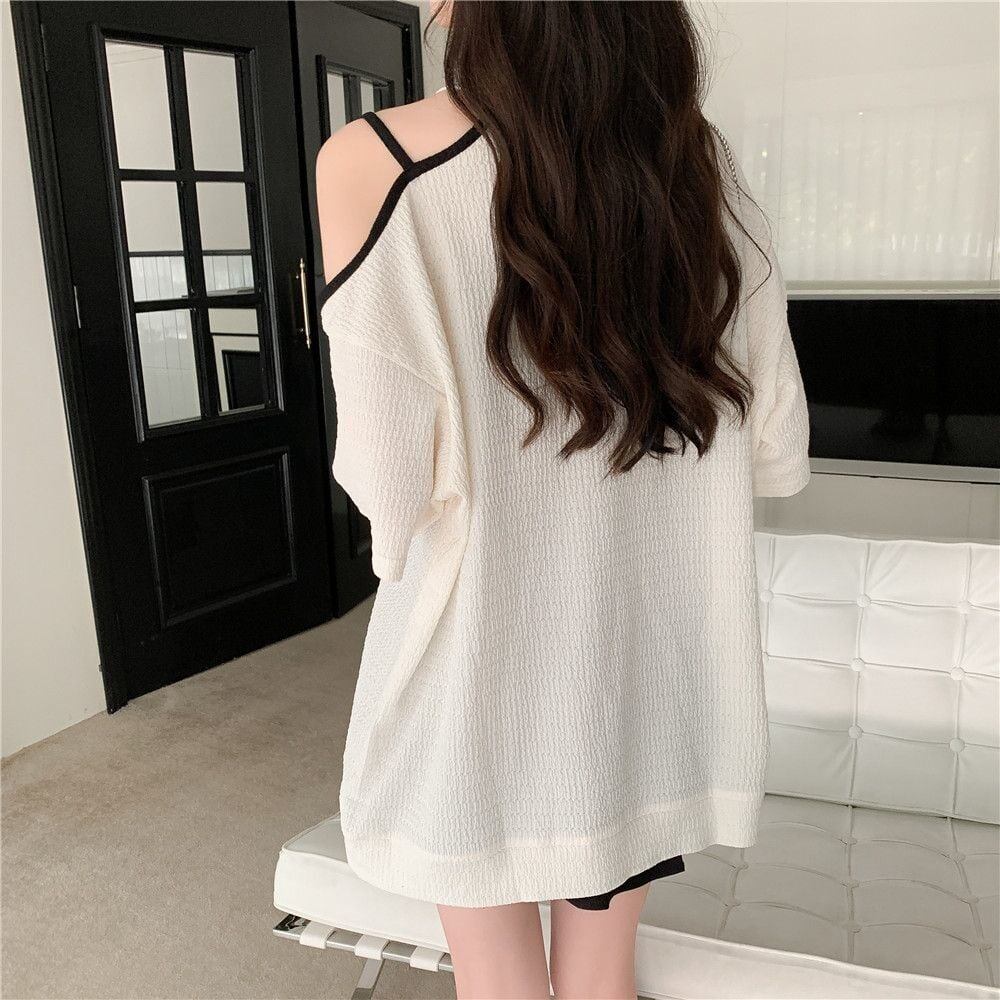 超人気商品 オフショルダー ファッション Tシャツ <U-8667>
