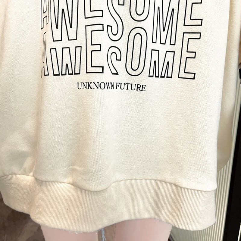 好感度満載 プリント 美感いっぱい スウェット パーカー<U-3722>