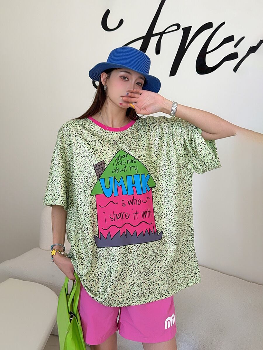 個性派 売れ筋 おすすめ 絶対流行 早い者勝ち カジュアル 2色選択 Tシャツ<U-11373>