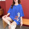 スタイリッシュ 切り替え 一目惚れ プリント Tシャツ カットソー＜U-3584＞