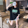 新作 プリントTシャツ ロング アルファベット オーバーサイズ＜U-2808＞
