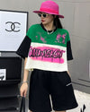 着回し力抜群 切り替え三色 韓国系 ゆったり半袖Tシャツ ＜U-8455＞