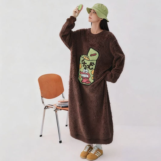 主役級 柔らかな肌触りで着心地も楽ちん！コーラルベルベットパジャマ女性冬プラスベルベットと厚みのある パジャマU-12915