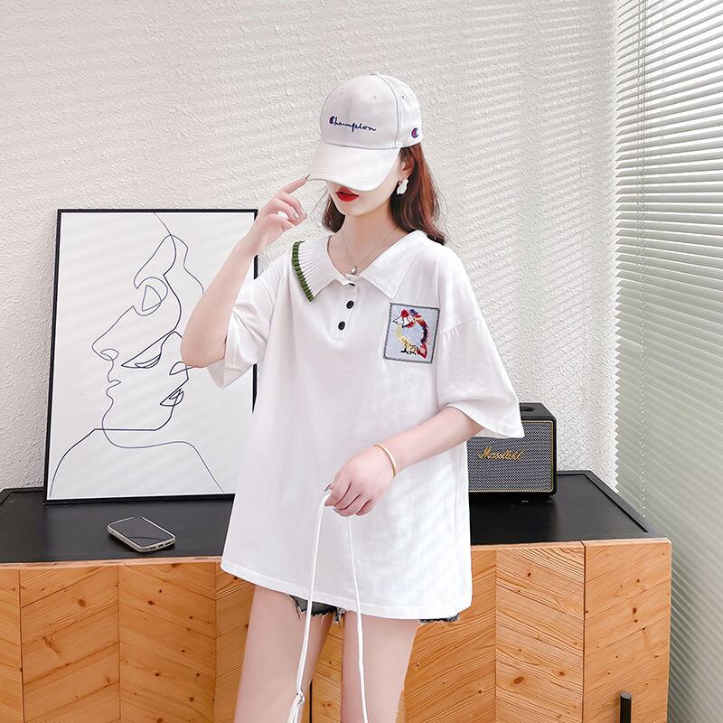 絶対欲しい キュート 定番シンプル 切り替え 全2色 半袖Tシャツ<U-8742>