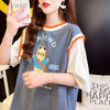 デザインセンス漫画フェイクツーピース半袖Tシャツ<U-3037>