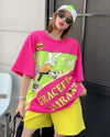 着回し力抜群 ファッション 個性派 レース プリント全3色 半袖Tシャツ<U-8981>