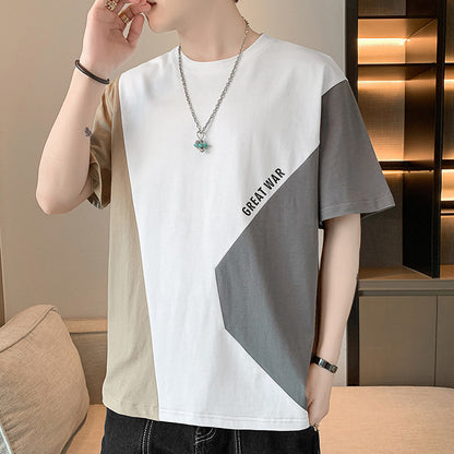 早い者勝ち 配色 ファッション 半袖 Tシャツ U-80062