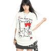 手描き風 クルーネック 落ち肩 ゆったり Tシャツ F-13512