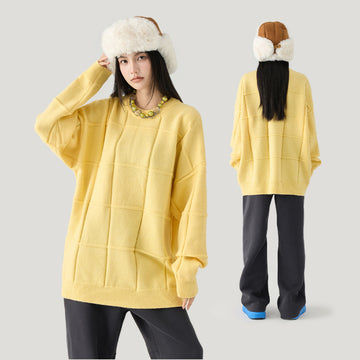 秋冬注目 あったか ゆったりシルエット クルーネックニット U-80144