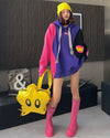 超人気  商品切り替えオーバーサイズ フード付きパーカ全3色ゆったりトップス＜U-4770＞