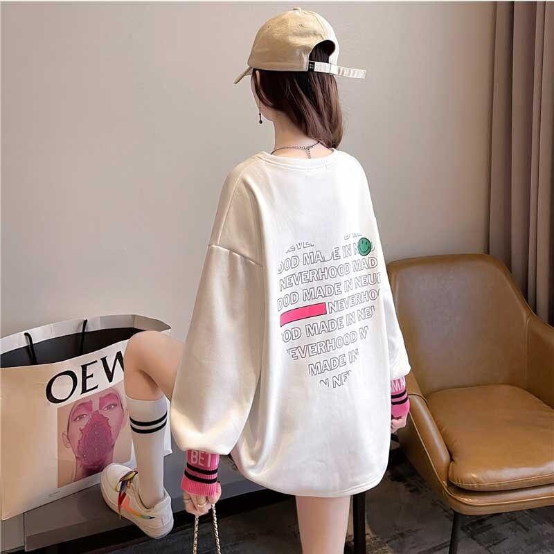 オシャレ度満点 プリント 美感いっぱい 切り替え 長袖 Tシャツ カットソー＜U-2790＞