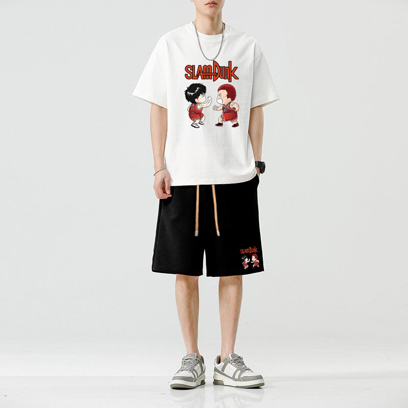 男女兼用 上質 カジュアル Tシャツ & ショーツ セットアップ U-13274