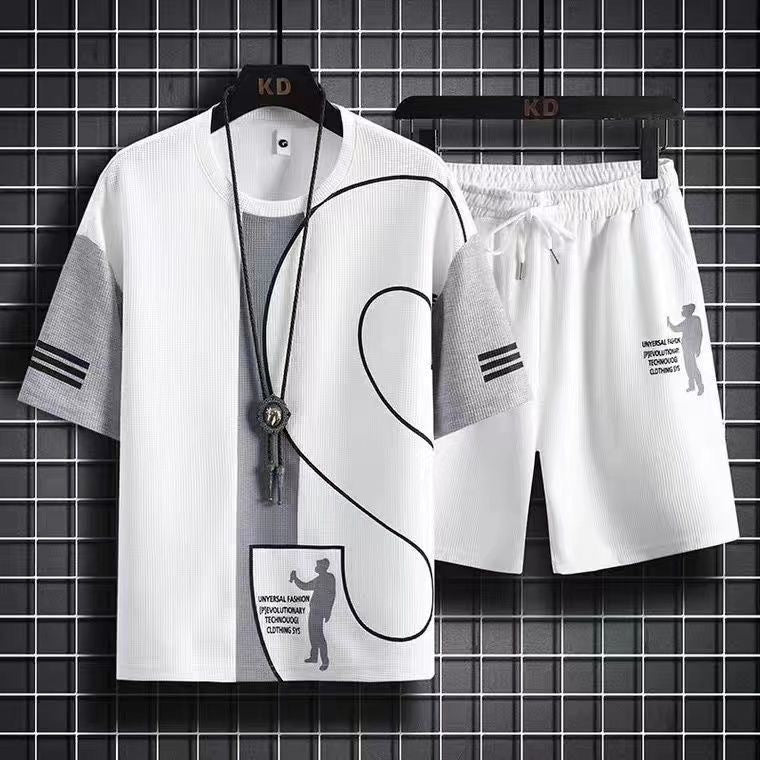 男女兼用 人気 カジュアル Tシャツ & ショーツ セットアップ U-80076
