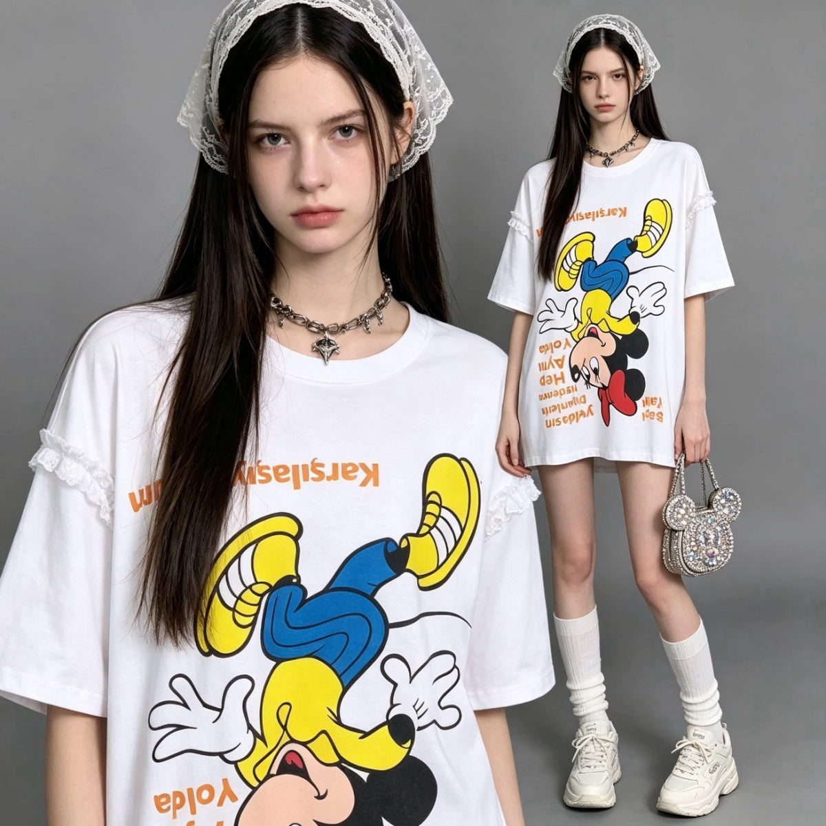 人気トレンド 新作 カジュアル プリント Tシャツ U-13475