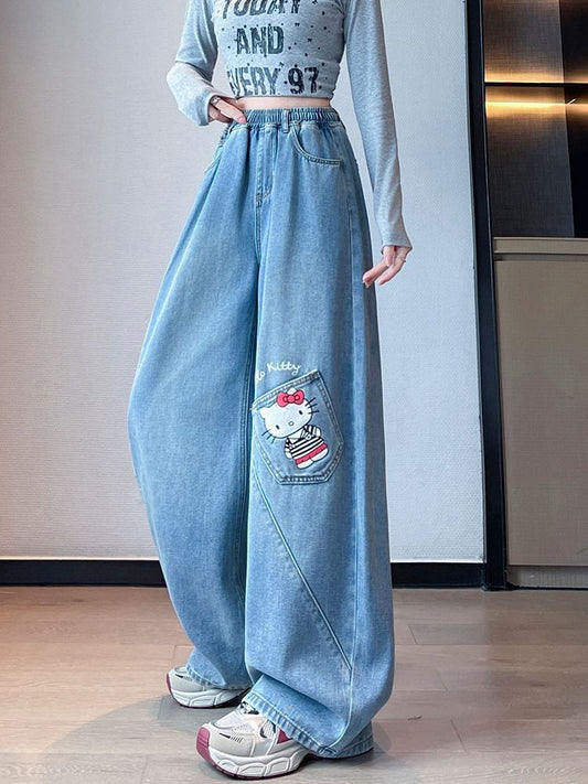 ゆったり ロング カジュアル デニムパンツ U-13573