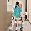 スタイリッシュ プリント 一目惚れ Tシャツ カットソー ワンピース＜U-3322＞