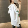 オシャレ度満点 切り替え カジュアル プリント Tシャツ カットソー＜U-3491＞