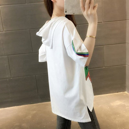 オシャレ度満点 切り替え カジュアル プリント Tシャツ カットソー＜U-3491＞