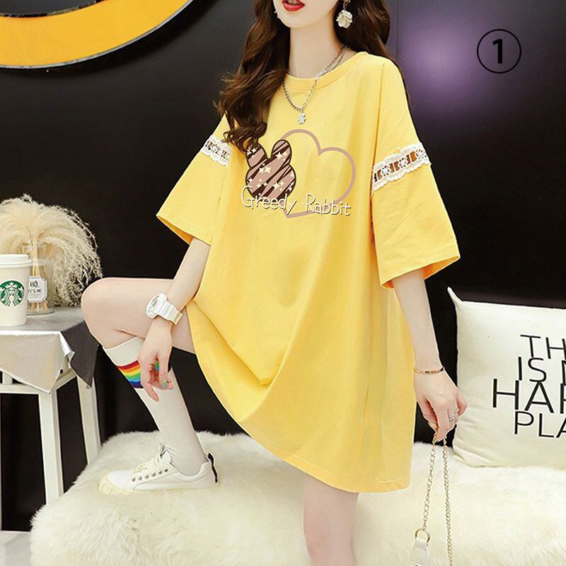 好感度UP リボン キュート プリント全3色 半袖Tシャツ カットソー ＜U-8555＞