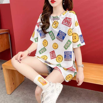 カジュアル お洒落 ラウンドネック Tシャツ カットソー トップス＜isf-3177＞
