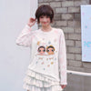 可愛い プリント ゆったり 甘カジュアル 長袖 Tシャツ F-13501