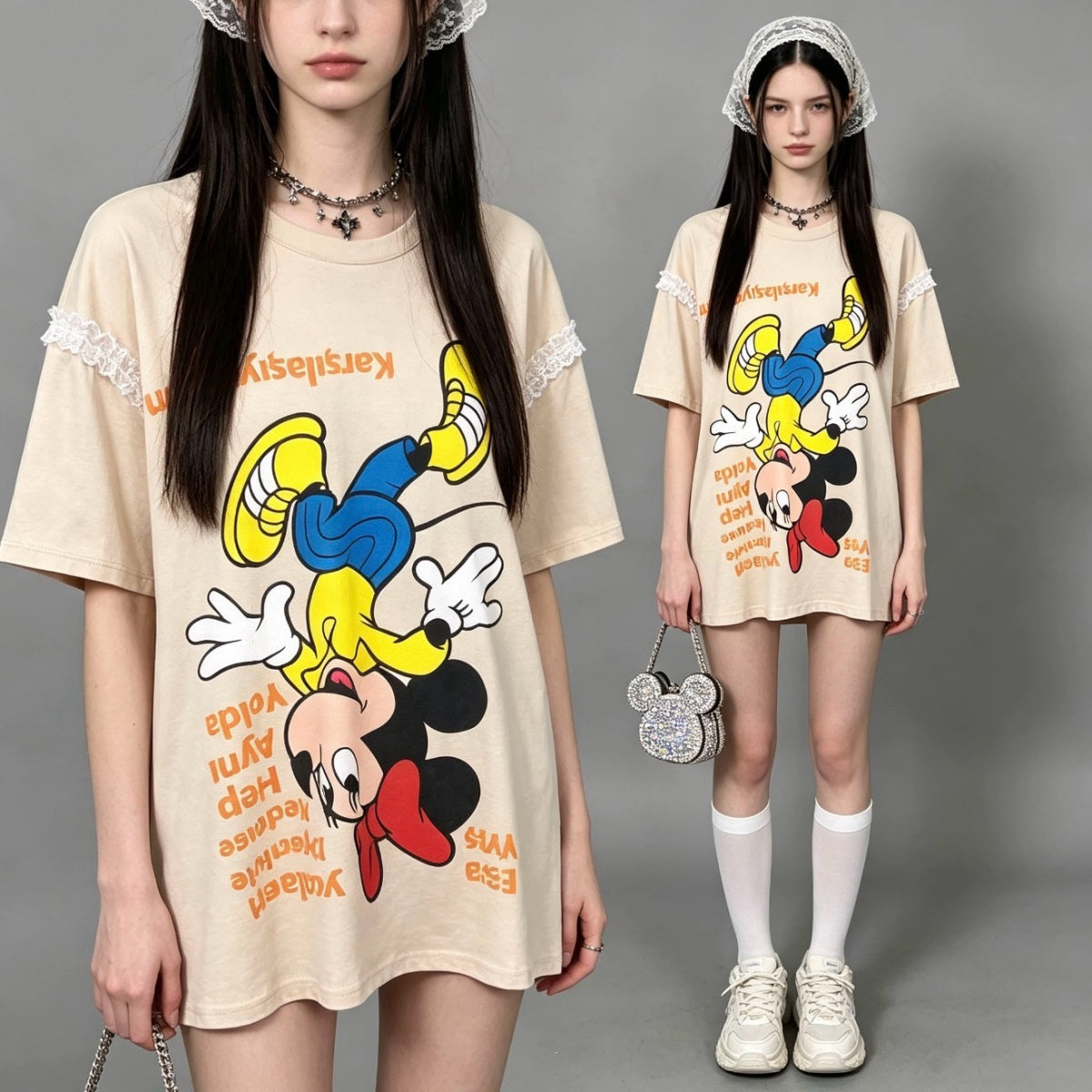 人気トレンド 新作 カジュアル プリント Tシャツ U-13475