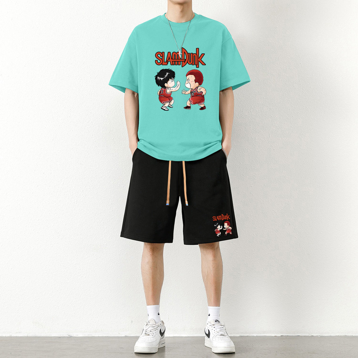 男女兼用 上質 カジュアル Tシャツ & ショーツ セットアップ U-13274