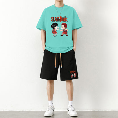 男女兼用 上質 カジュアル Tシャツ & ショーツ セットアップ U-13274