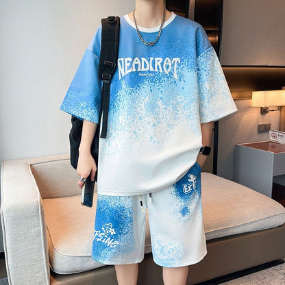大人気アイテム グラデーション Tシャツ & ショーツ セットアップ U-80013