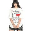手描き風 クルーネック 落ち肩 ゆったり Tシャツ F-13512