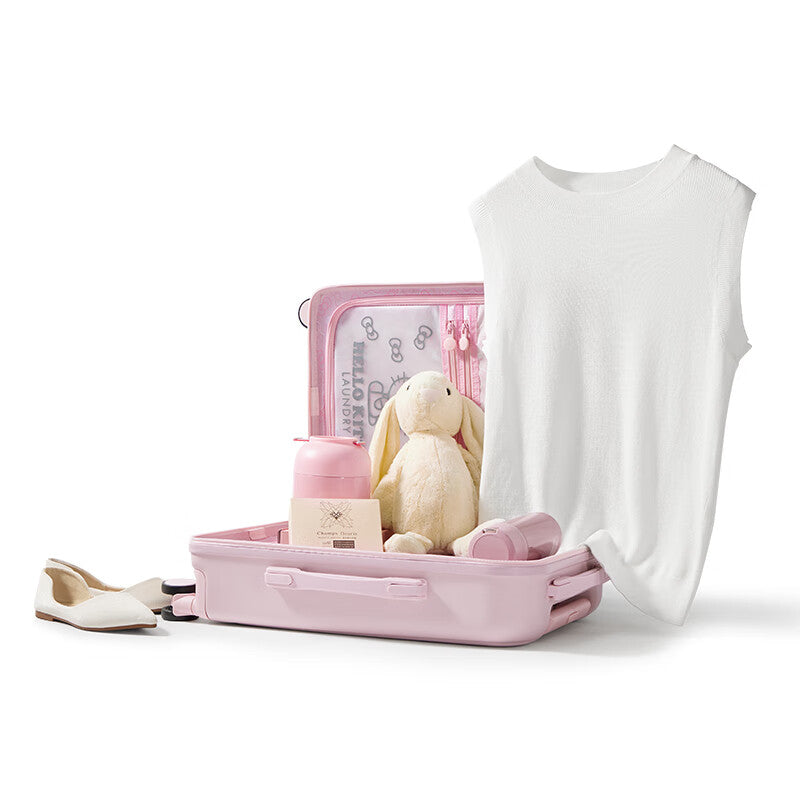 【数量限定】ハローキティ スーツケース ピンク エンボス加工 ｜ 大人可愛い キャリーケース TSAロック搭載 U-60003