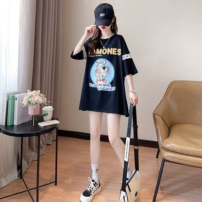 新商品 プリント ファッション ゆったり 全4色 半袖 Tシャツ＜U-11493＞