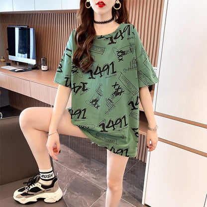 オシャレ度満点 プリント カジュアル Tシャツ カットソー＜U-3301＞