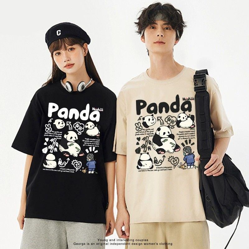 売り切れ必至 カジュアル ファッション感満々 アバンギャルド プリント カップル 全7色 半袖 Tシャツ <U-9320>