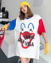 お勧めカラーマッチング ゆったり ビッグロゴ 半袖Tシャツ 全2色＜U-4838＞