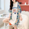 フライドストリート半袖トレンディな韓国風ラウンドネックTシャツ<U-2868>