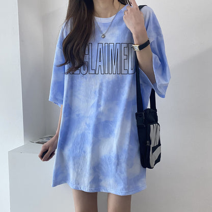 海外トレンド カジュアル 好感度UP 絞り染め 全4色 半袖 Tシャツ ＜U-9219＞